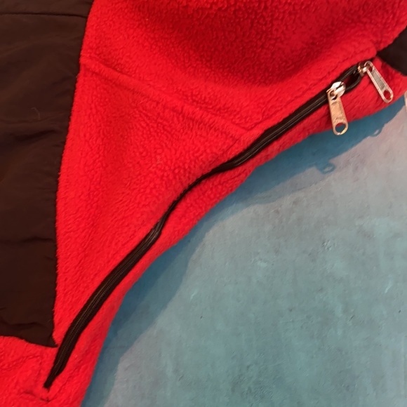 SOLD North Face Mens Full Zip Fleece Coat red - Picture 10 of 14